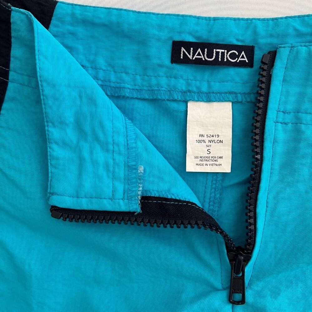 Nautica Women's Vintage Blue Surfer Swim Micro Mini Shorts - Picture 6 of 8